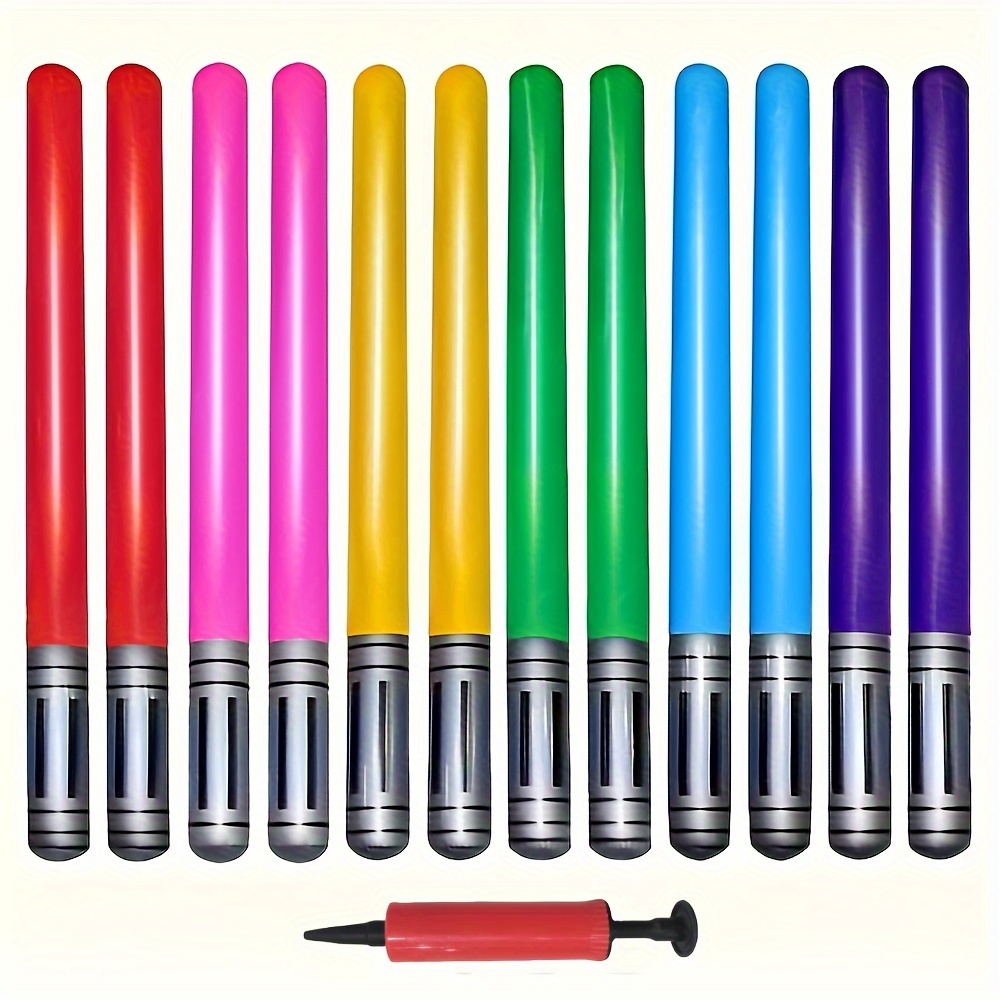 Party Games No Props - 12 Inflatable Swords, Colorful Swords (Comes
