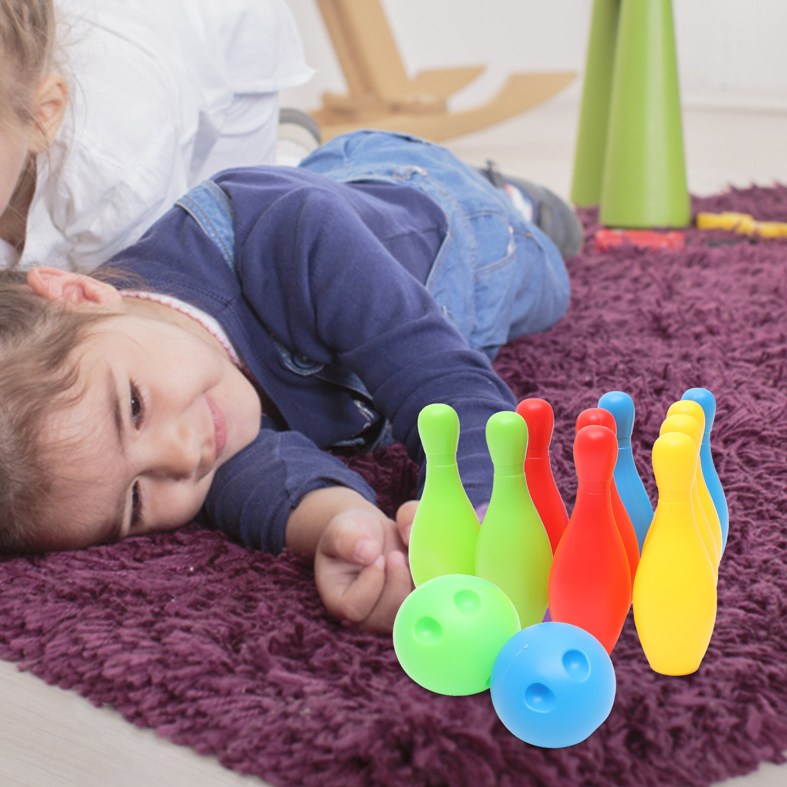 10Pcs Mini Bowling Set For Par - Party Games Kid Friendly 评论和价格