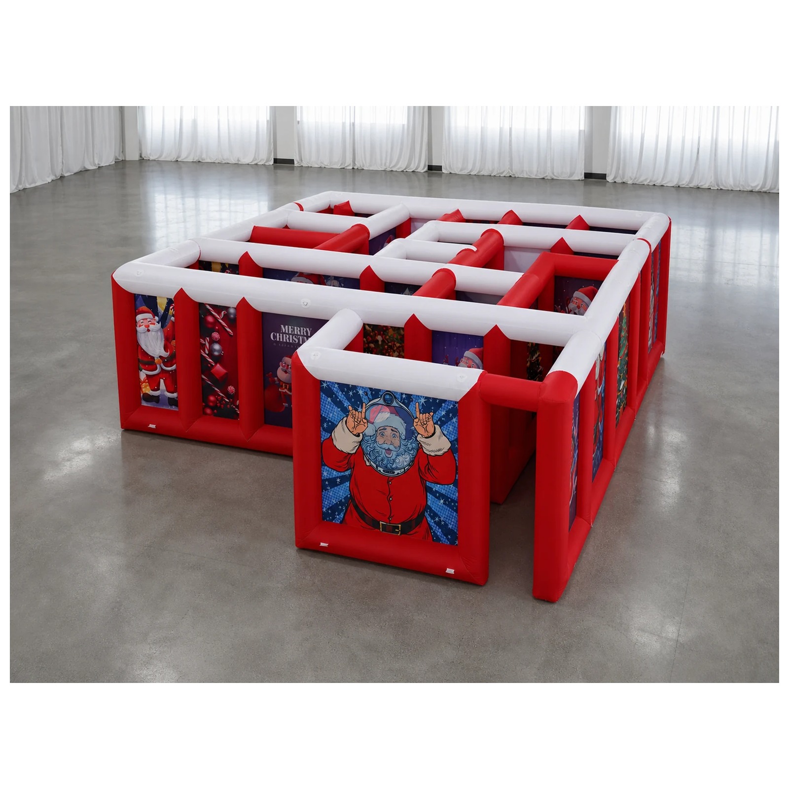 Large Red White Flat Roof Infl - Party Games Kids 评论和价格