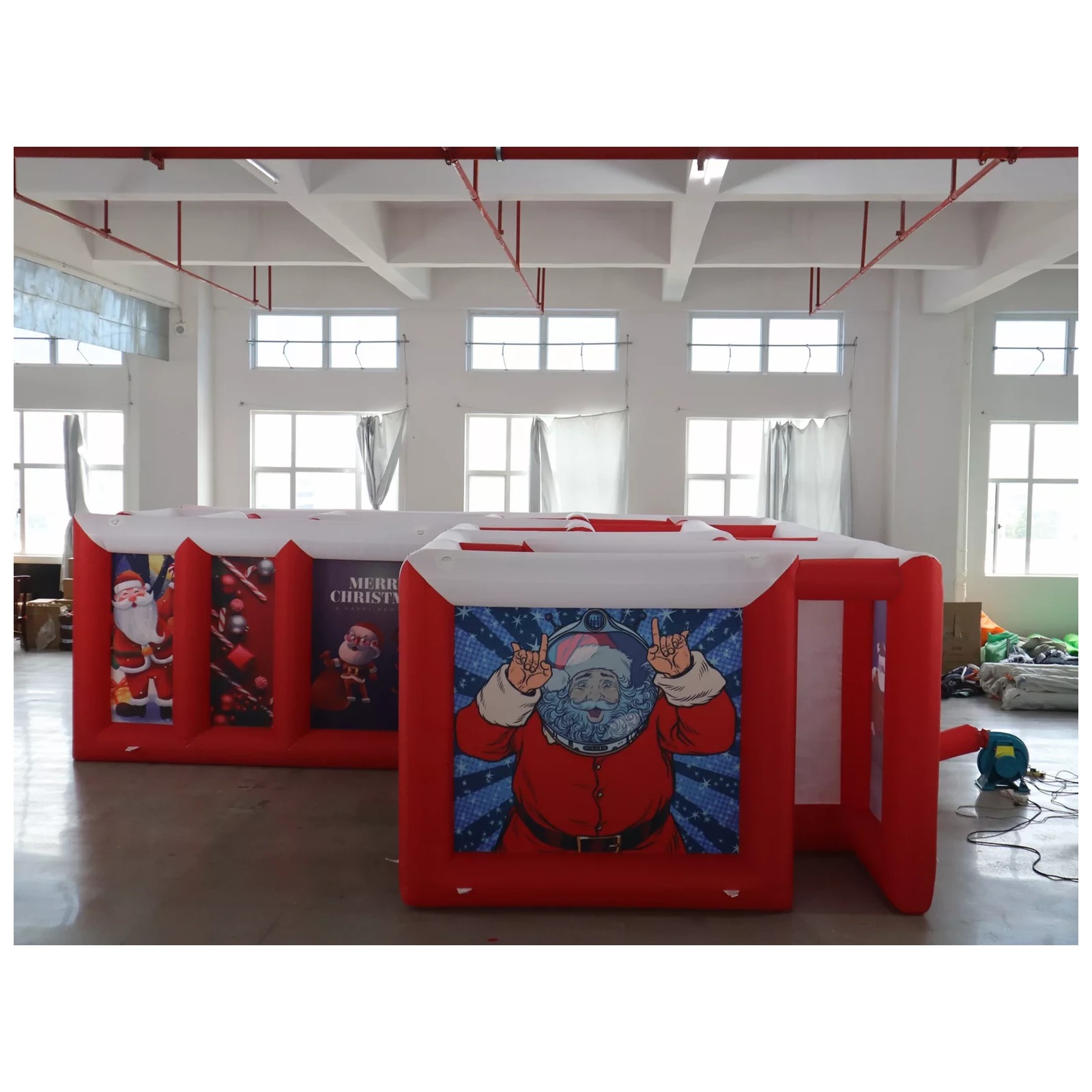 Large Red White Flat Roof Infl - Party Games Kids 评论和价格