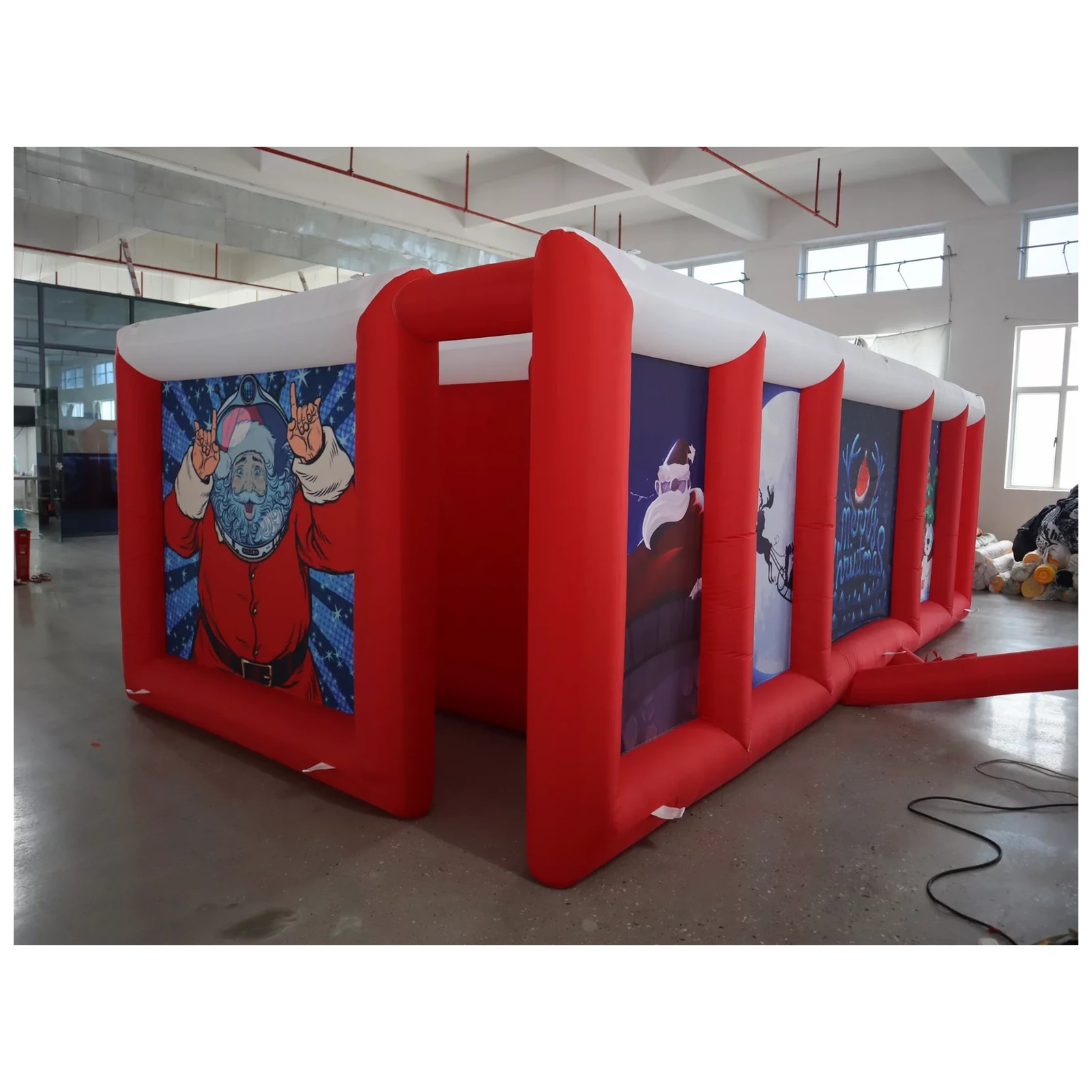 Large Red White Flat Roof Infl - Party Games Kids 评论和价格