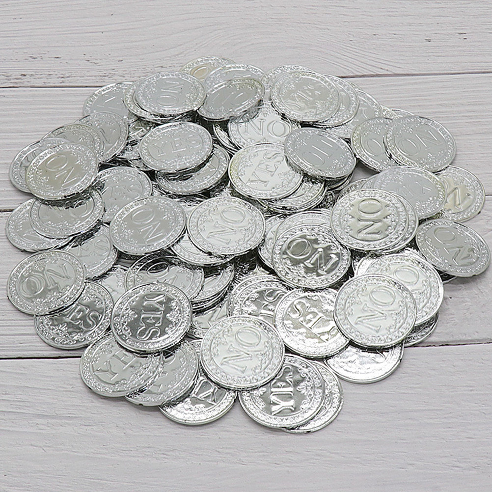 100Pcs Plastic Yes No Coin Dec - Party Games No Props 评论和价格